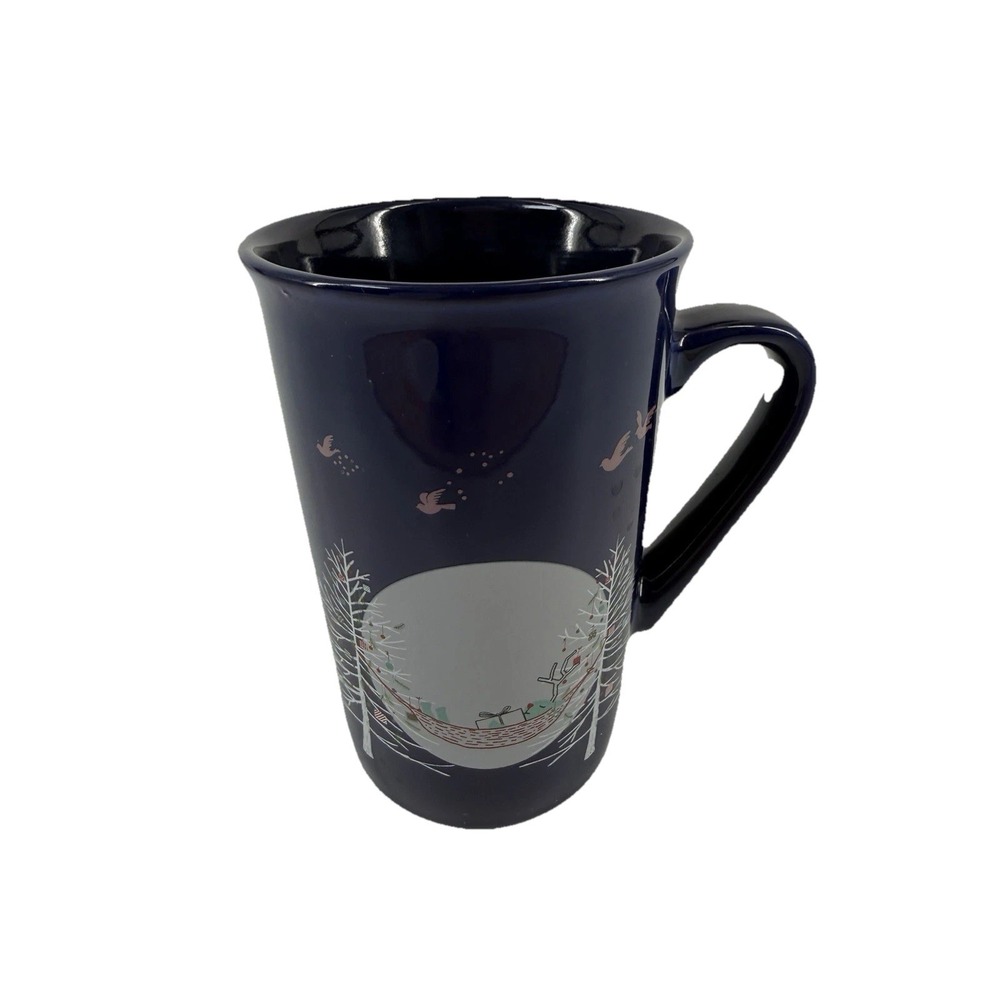 2019 STARBUCKS Cobalt‎ Blue CHRISTMAS Reindeer Hammock 10oz Coffee Cup Mug